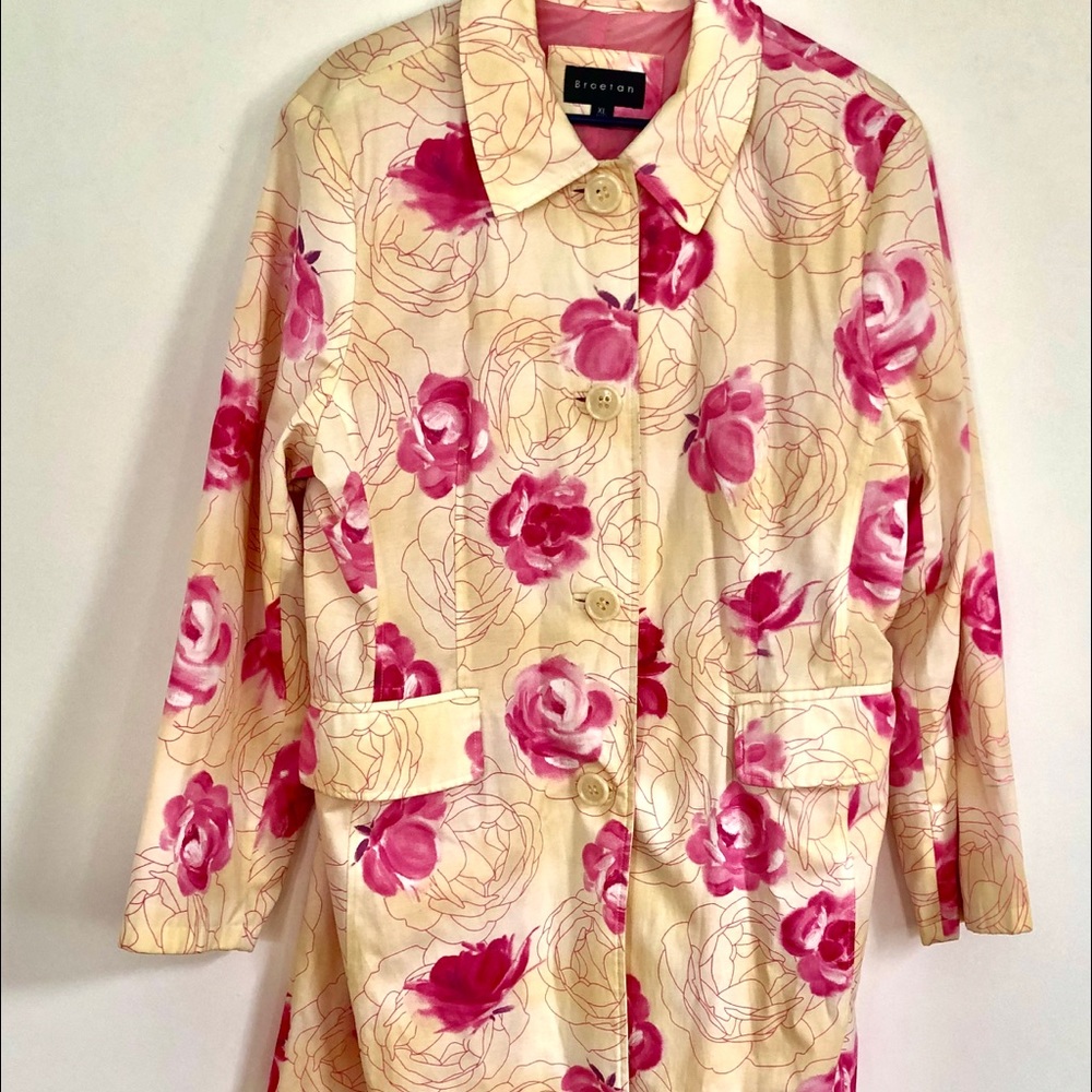 Cheerful Yellow and Rose Raincoat XL